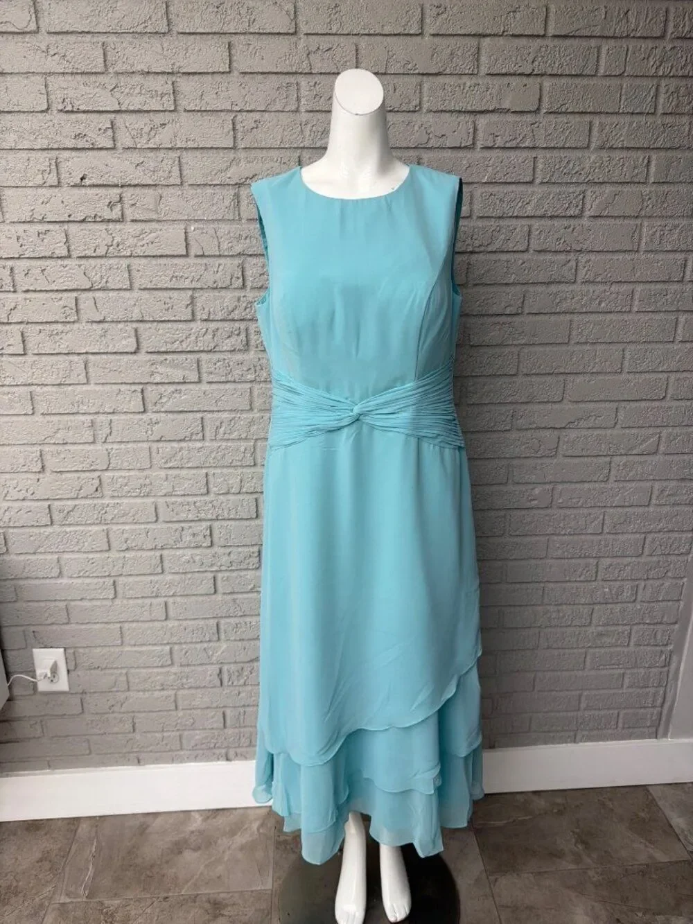 AW Bridal Mother of the Bride 2PCS Chiffon A-Line Dress Jacket Set Size 12